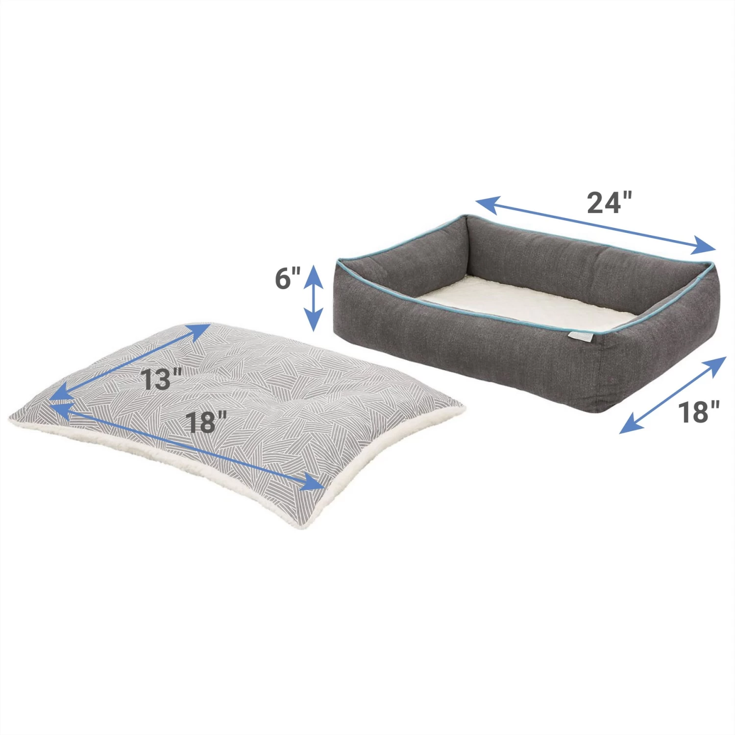 Frisco Sherpa Orthopedic Bolster Cat & Dog Bed - Image 2