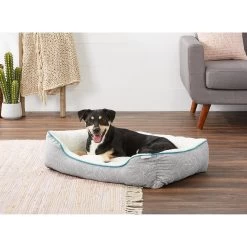 Frisco Sherpa Rectangular Bolster Cat & Dog Bed