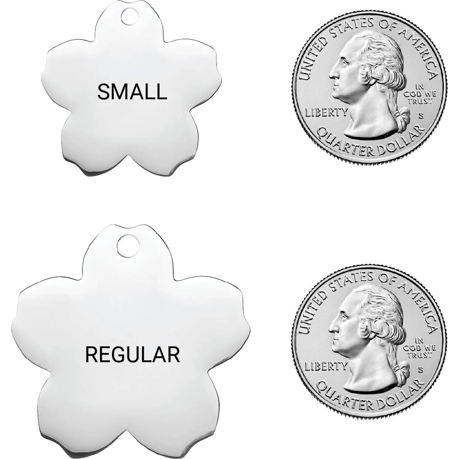 Frisco Stainless Steel Personalized Dog & Cat ID Tag, Flower - Image 2