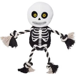 Frisco Halloween Skeleton Plush With Rope Squeaky Dog Toy