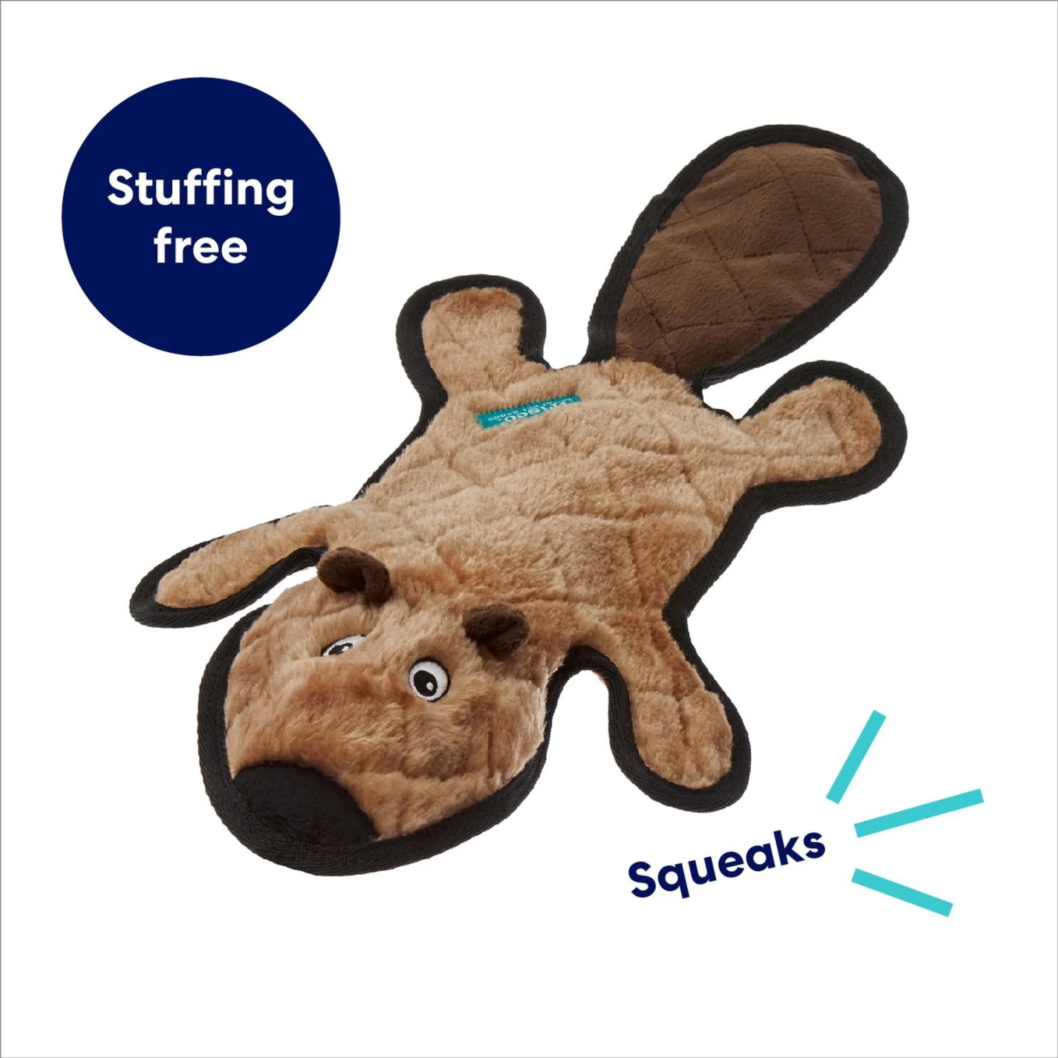 Frisco Beaver Stuffing-Free Flat Plush Squeaky Dog Toy - Image 3