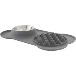 Frisco Silicone Slow Feeder Mat With Stainless Steel Bowl
