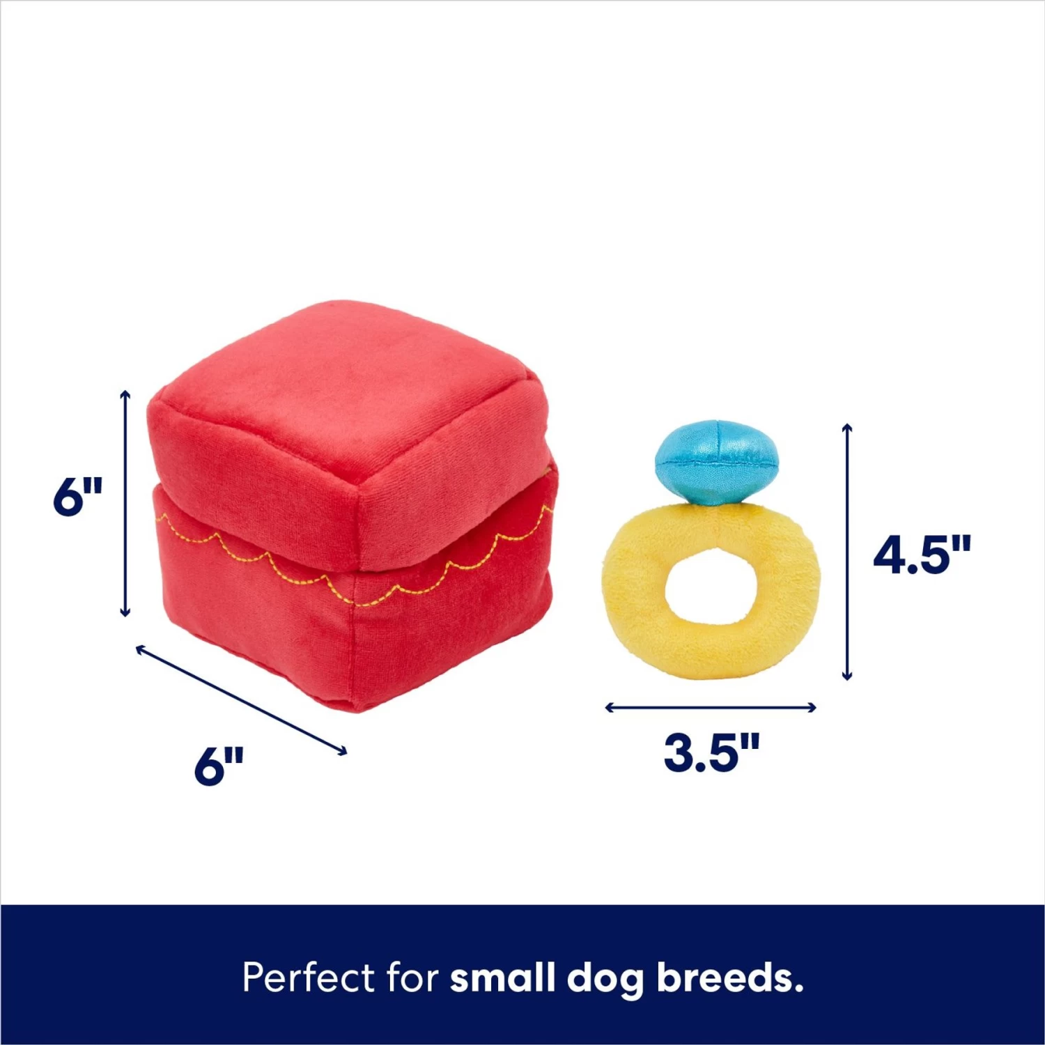 Frisco Valentine Ring 2-in-1 Plush Squeaky Dog Toy - Image 2