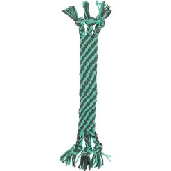 Frisco Flat Teal & Gray Braided Rope Squeaky Fetch Dog Toy