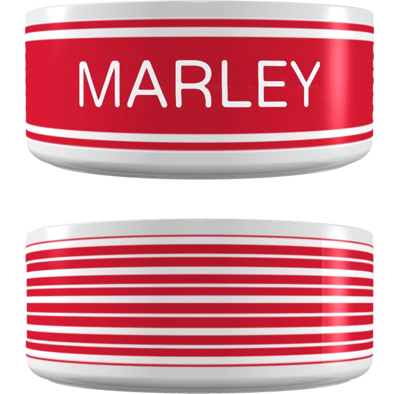 Frisco Preppy Stripes Ceramic Personalized Dog Bowl