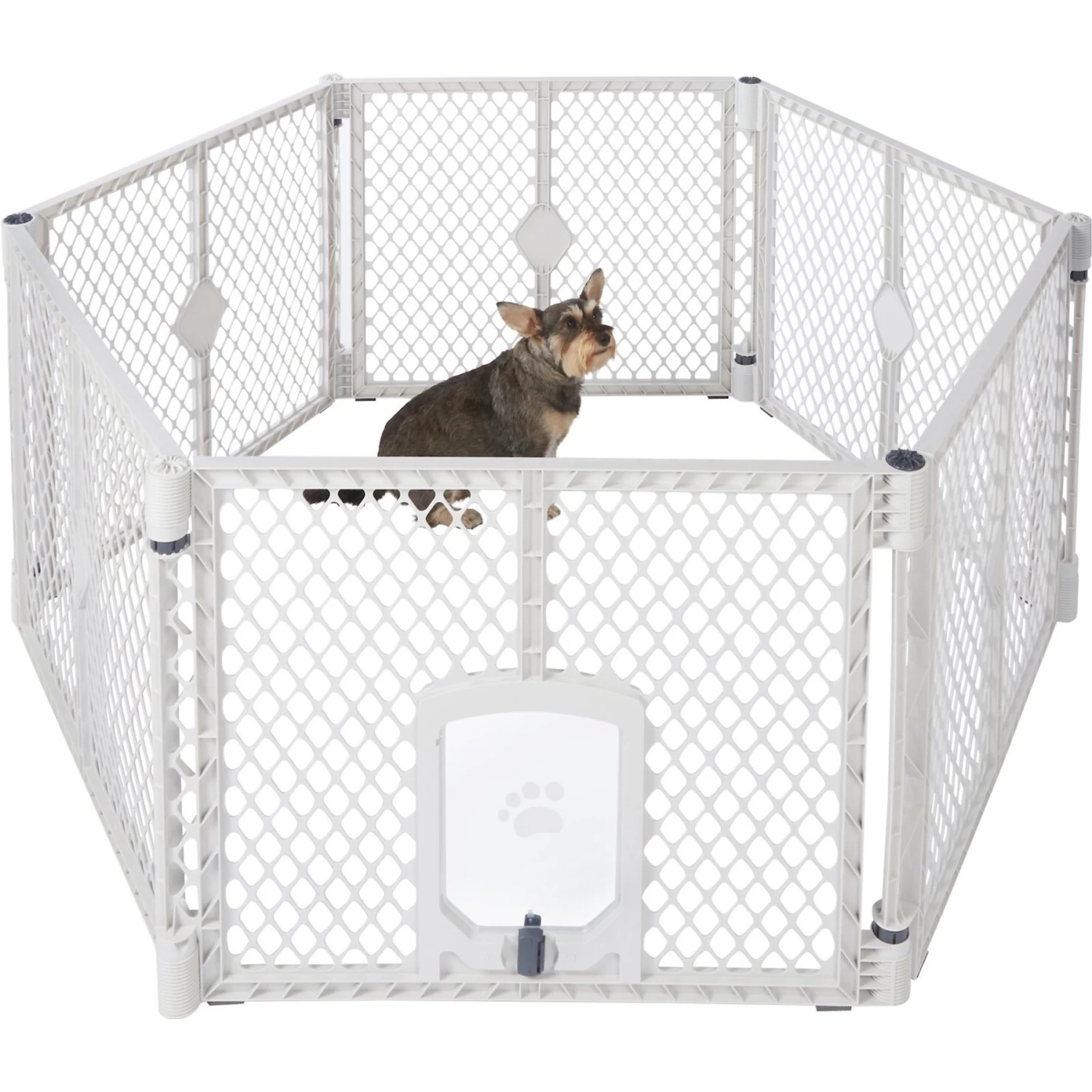 Frisco 6-Panel Plastic Exercise Dog Playpen, Light Gray - Image 3
