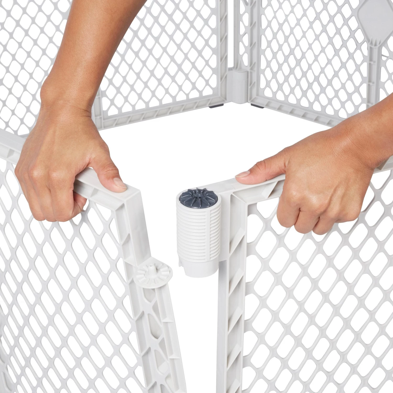 Frisco 6-Panel Plastic Exercise Dog Playpen, Light Gray - Image 5