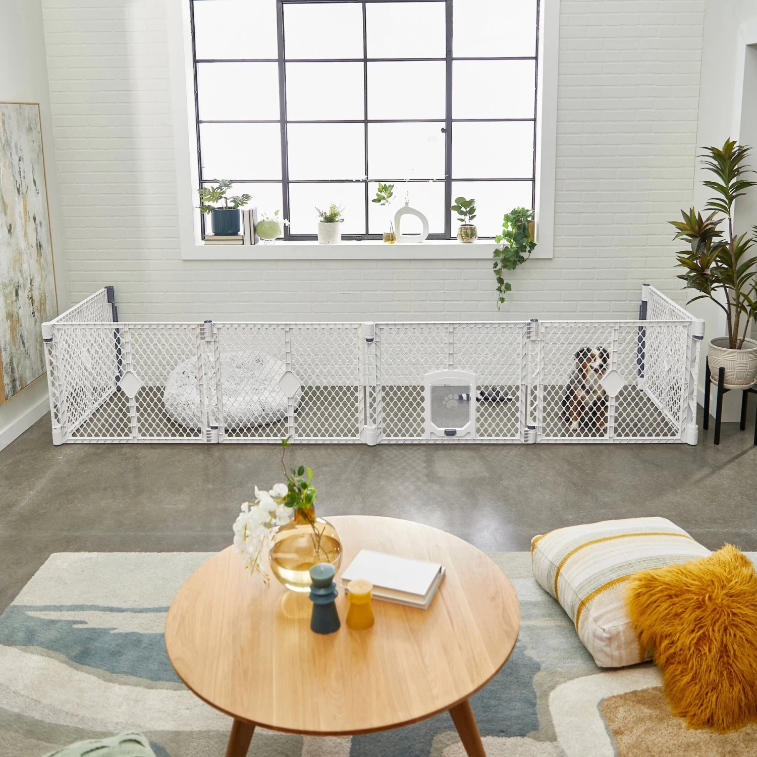 Frisco 6-Panel Plastic Exercise Dog Playpen, Light Gray - Image 7