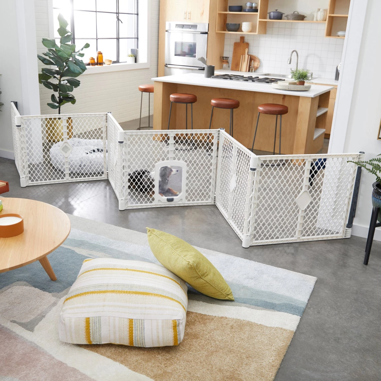 Frisco 6-Panel Plastic Exercise Dog Playpen, Light Gray - Image 8
