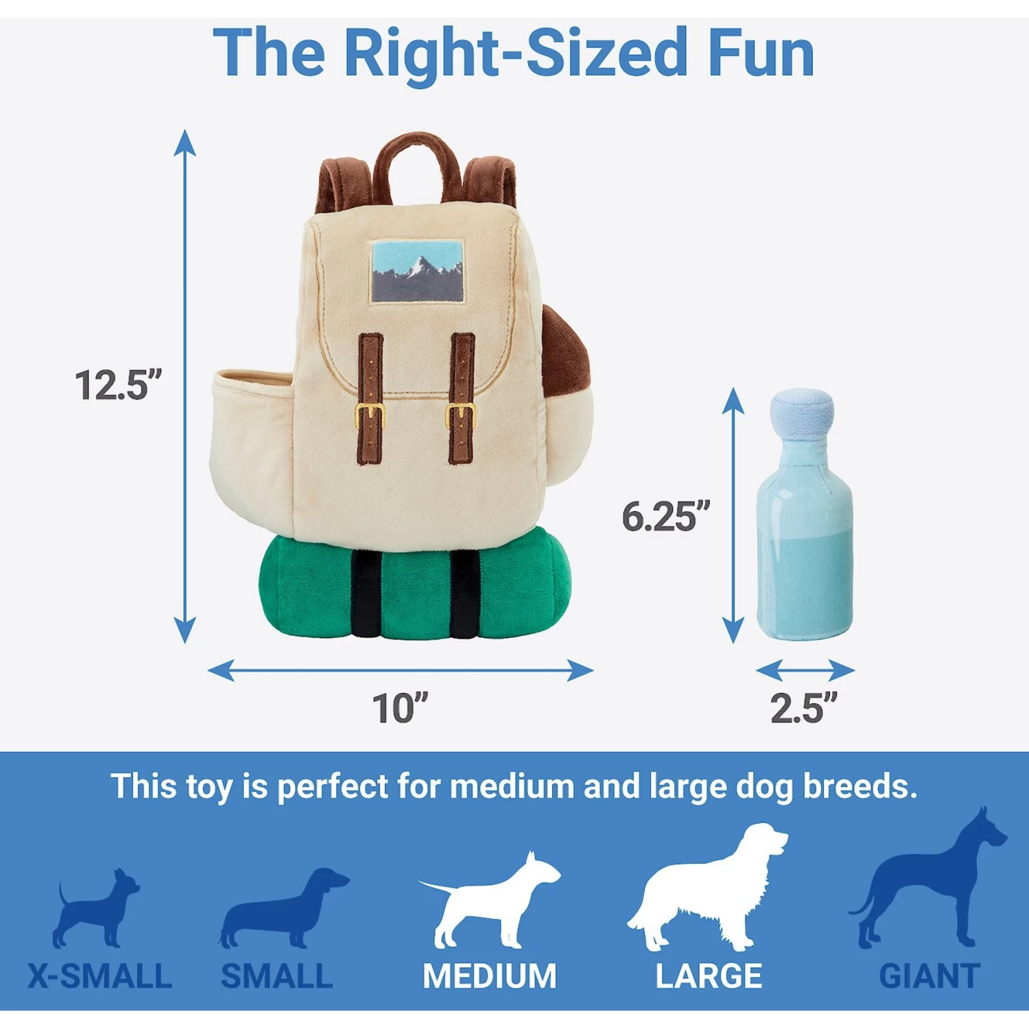 Frisco Camping Backpack Plush Squeaky Dog Toy - Image 2