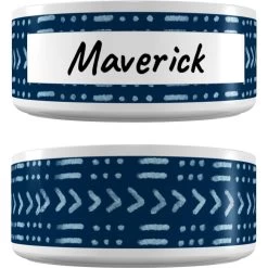 Frisco Personalized Mudcloth Dog Bowl