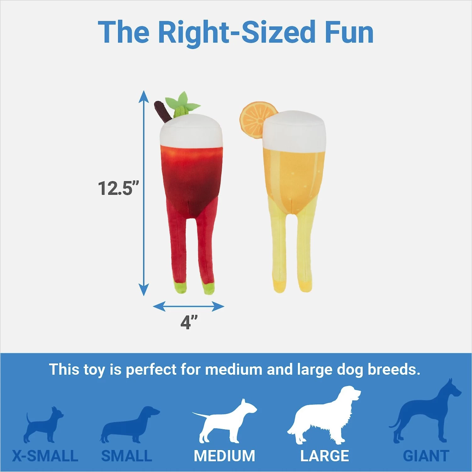 Frisco Brunch Bottomless Mimosas Plush Squeaky Dog Toy, 2 Count - Image 2