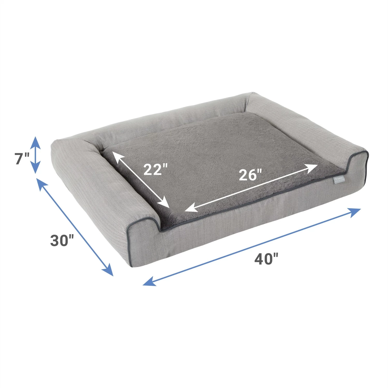 Frisco Herringbone Modern Couch Dog & Cat Bed - Image 2