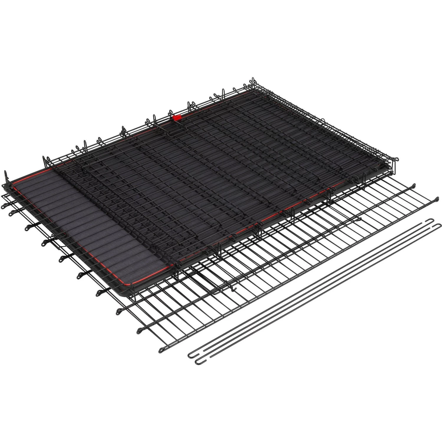 Frisco XX-Large Heavy Duty Enhanced Lock Double Door Wire Dog Crate, Fold & Carry Wire Dog Crate & Mat Kit, 54" - Image 6