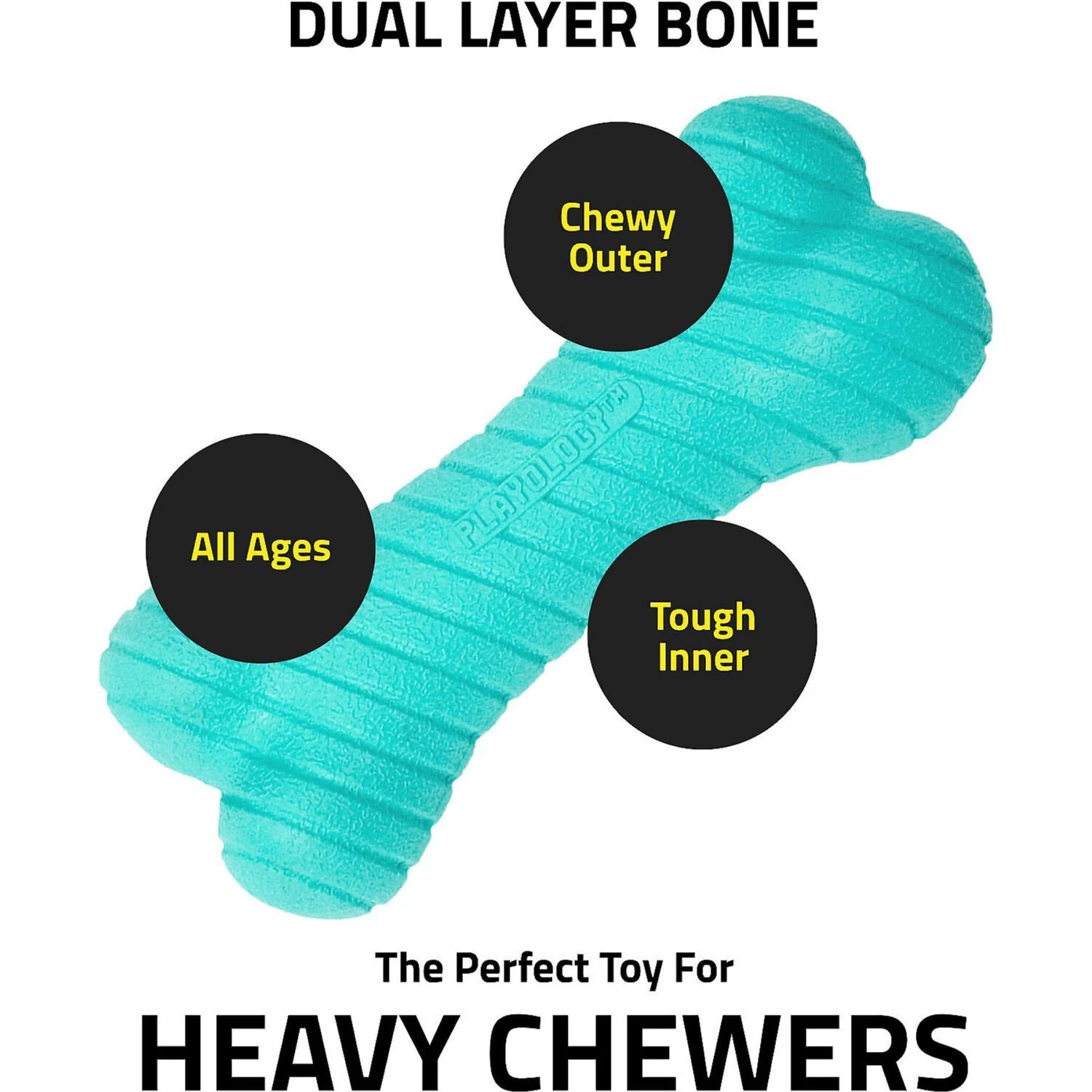 Frisco Fetch Squeaking Colorful Tennis Ball Dog Toy & Playology Scented Dual Layer Bone Dog Toy - Image 9