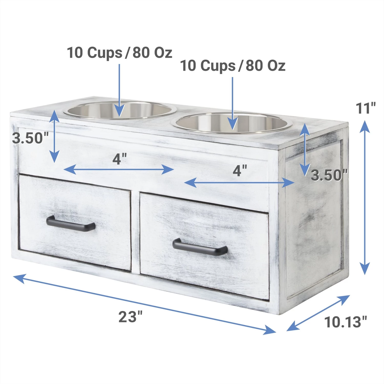 Frisco Premium Wood Elevated Large Breed Dog Bowl With Storage Station, 10 Cup - Image 2
