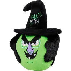 Frisco Halloween Bad Witch Round Plush Squeaky Dog Toy