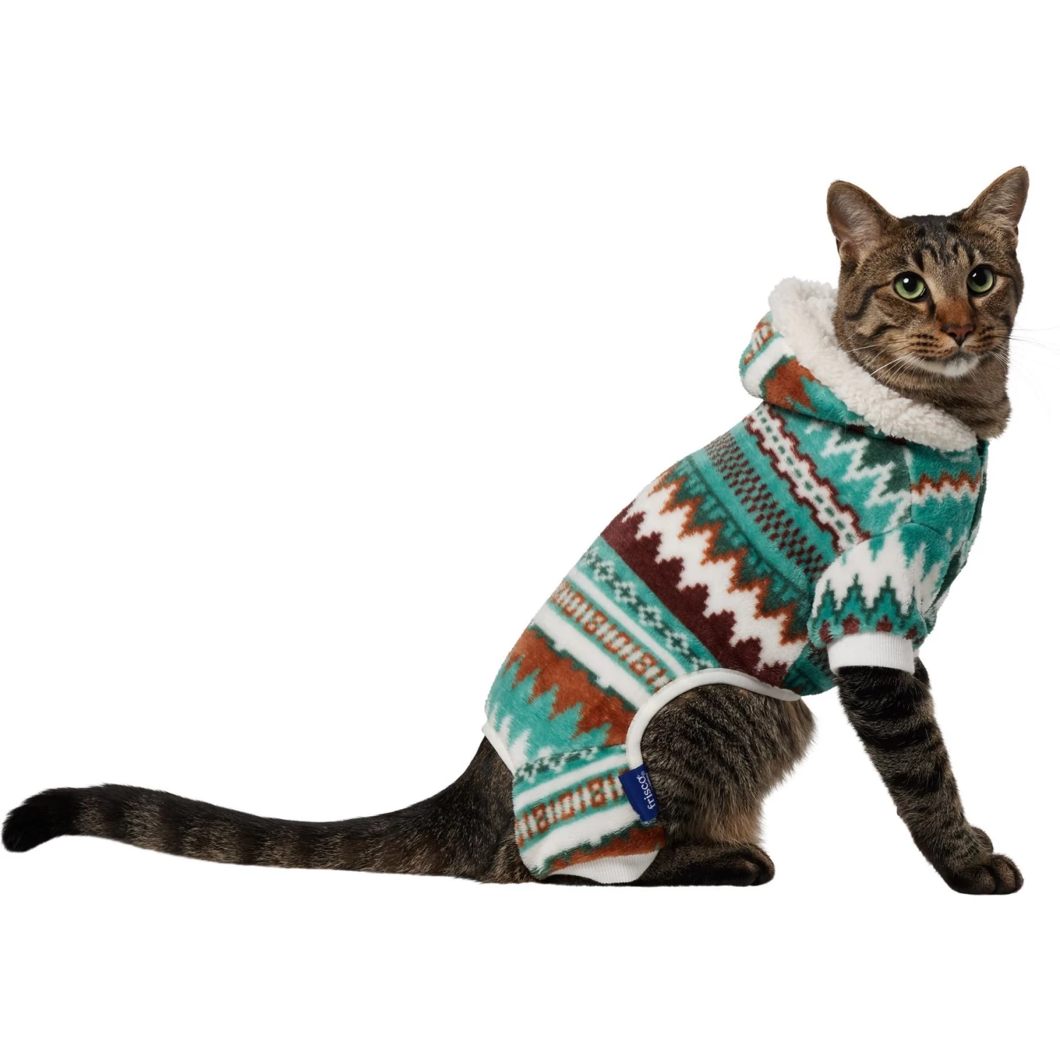 Frisco Fairisle Cozy Plush Fleece Dog & Cat PJs, Green - Image 3