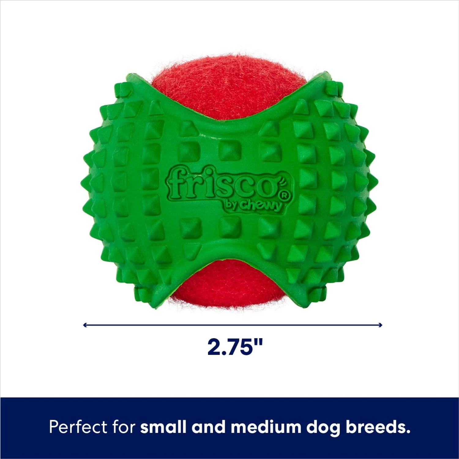 Frisco Holiday Fetch Squeaky Tennis Ball With Rubber Sleeve Dog Toy - Image 2