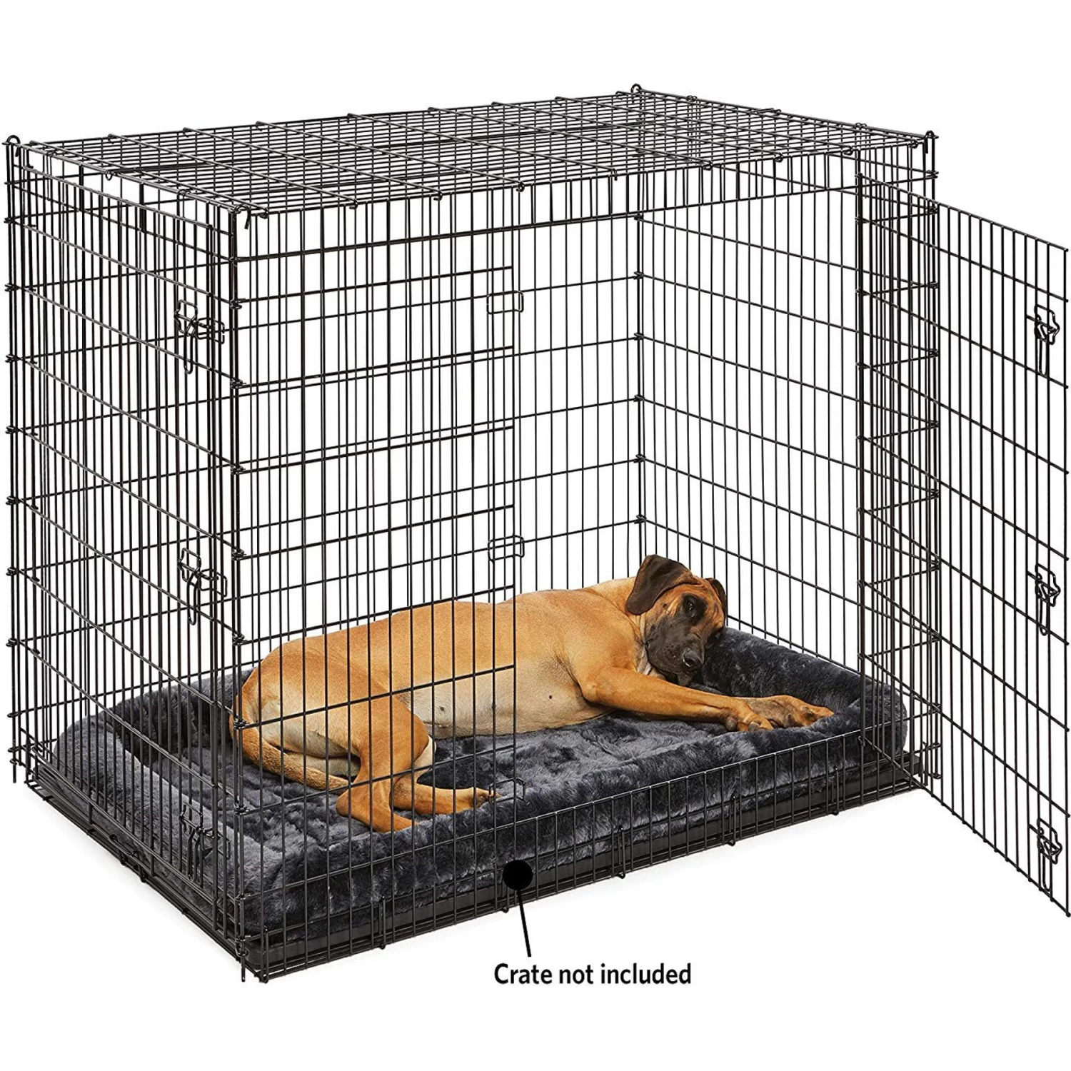 Frisco Heavy Duty Single Door Wire Dog Crate & MidWest Quiet Time Fleece Dog Crate Mat - Image 9